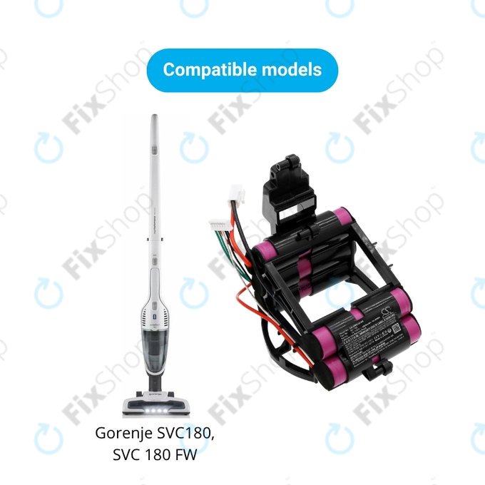 Bateria do Gorenje SVC-seria, 861789, Li-Ion, 18,0V 3000mAh, HQ