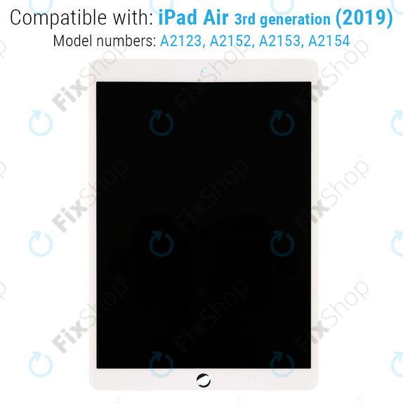 Wyświetlacz LCD dla iPad Air (3rd Gen 2019), White, Ekran dotykowy bez ramki, Refurbished