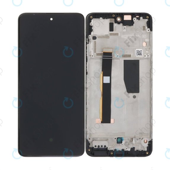 Wyświetlacz do Motorola Moto G84 XT2347, Ekran dotykowy z ramką, Czarny, Black, TFT
