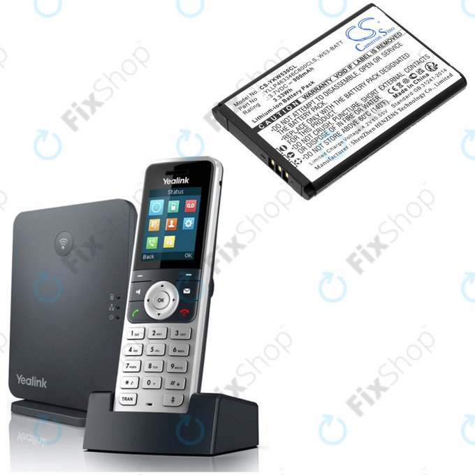 Bateria do Yealink W53, W53h, W78h, 900mAh, Li-Ion, 3.7V, W53-BATT, HQ