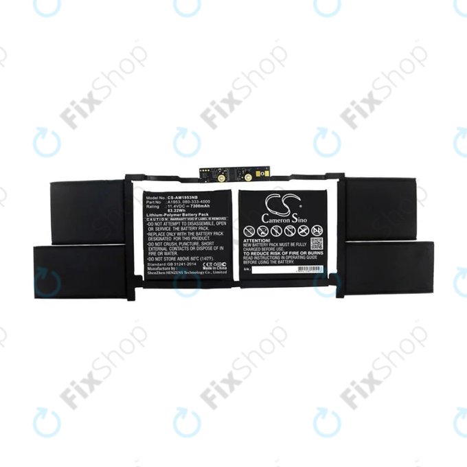 Bateria do MacBook Pro 15" A1990 (2018 - 2019), 7300mAh, HQ