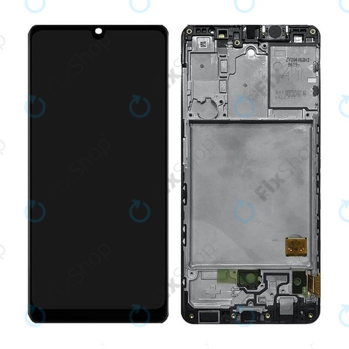 Wyświetlacz do Samsung A41 A415F, Ekran dotykowy z ramką, Prism Crush Black, TFT