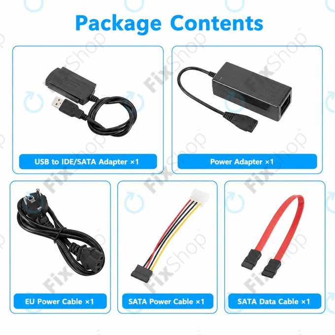 Adapter USB 2.0 na IDE / SATA do dysków HDD/SSD 2,5" i 3,5", z zasilaniem EU