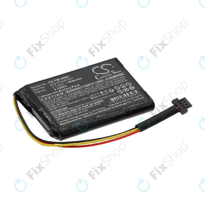 Bateria do TomTom One 140, Go 500, 950mAh, Li-ion, 3.7V, P2, HQ