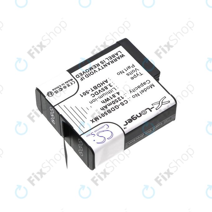 Bateria do Gopro Hero 8, Hero 6, 1250mAh, Li-Ion, 3.85V, AHDBT-501, HQ