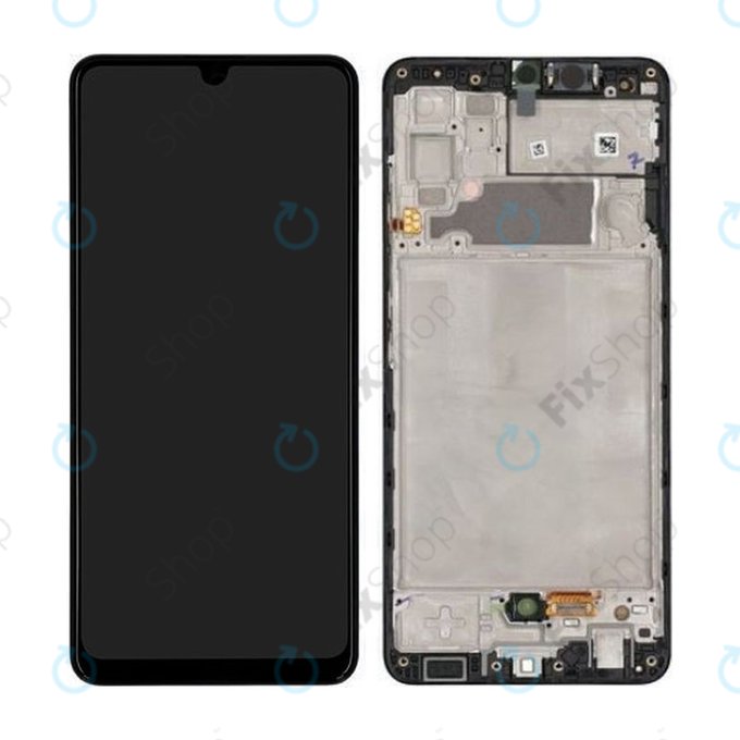 Wyświetlacz do Samsung A32 A325F, Ekran dotykowy z ramką, GH82-25566A, GH82-25579A, Awesome Black, Genuine Service Pack