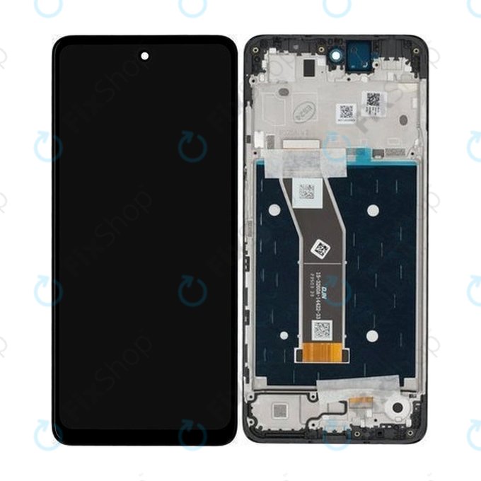 Wyświetlacz do Motorola Moto G24, G24 Power, Ekran dotykowy z ramką, Czarny, Black, 5D68C23810, Genuine Service Pack