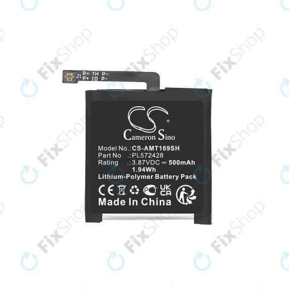 Bateria do Amazfit T-Rex 2, A2169, A2170, 500mAh, Li-Pol, 3.87V, PL572428, HQ