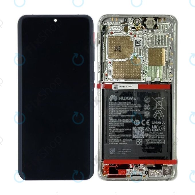 Wyświetlacz do Huawei P60 Pro, Ekran dotykowy z ramką i baterią, 02355MUT, Genuine Service Pack