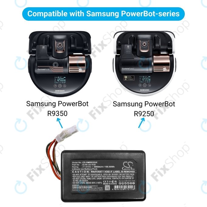 Bateria do Samsung PowerBot R9350, R9250, DJ96-00193D, Li-Ion, 21,6V 5000mAh, HQ