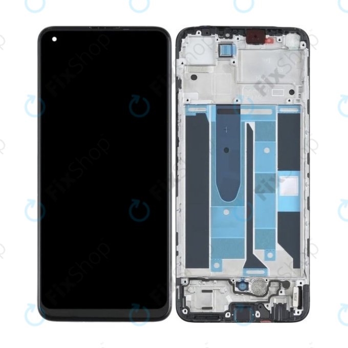 Wyświetlacz OLED do Realme 8 RMX3085, Ekran dotykowy z ramką, Cyber Black