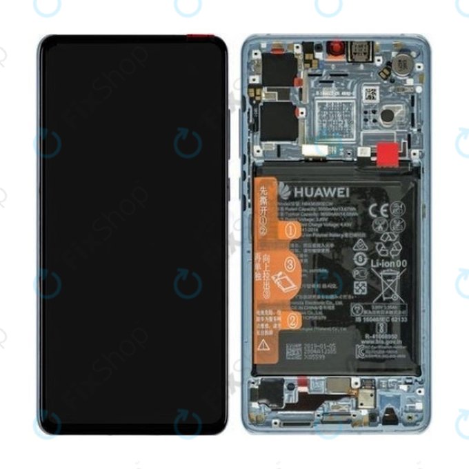 Wyświetlacz do Huawei P30, Ekran dotykowy z ramką i baterią, 02352NLP, 02354HMF, Breathing Crystal, Genuine Service Pack