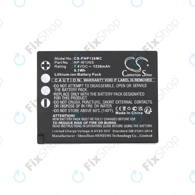 Bateria do Fujifilm Finepix Hs30, X-T30, 1230mAh, Li-Ion, 7.4V, NP-W126S, HQ