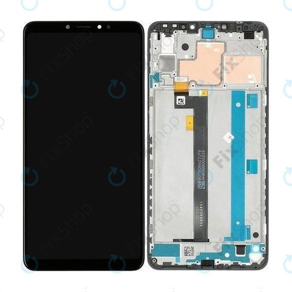Wyświetlacz do Xiaomi Mi Max 3, Ekran dotykowy z ramką, 560610042033, Czarny, Black, Genuine Service Pack