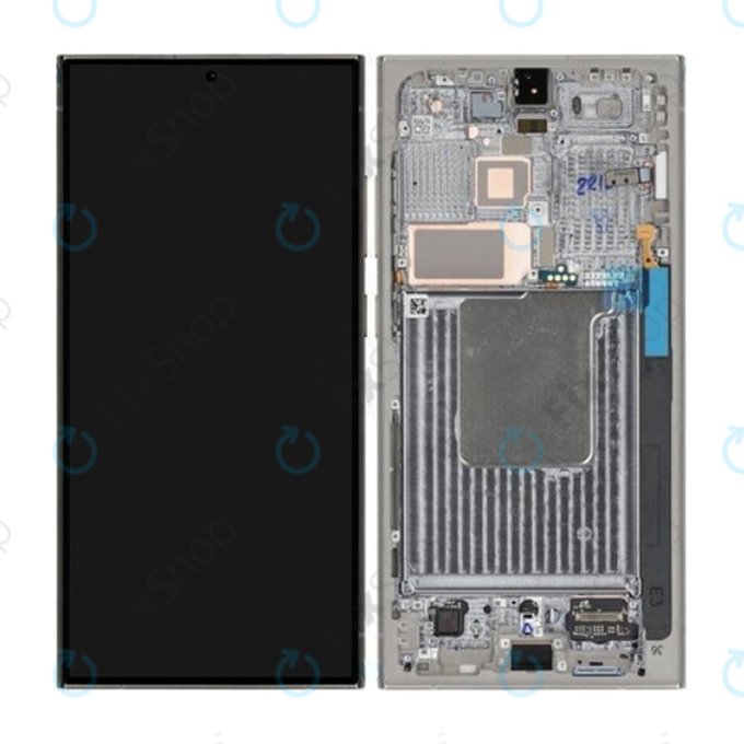 Wyświetlacz do Samsung S24 Ultra, Ekran dotykowy z ramką, GH82-33396A, S928B, Titanium Gray, Genuine Service Pack