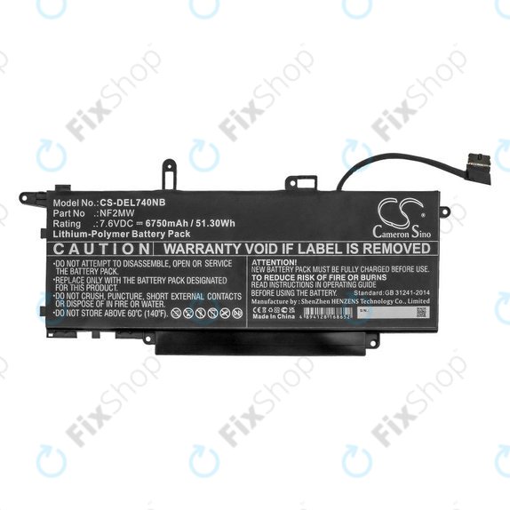 Bateria do Dell Latitude 7310 2-in-1, 7400 2-in-1, 6750mAh, Li-Pol, 7.6V, NF2MW, HQ