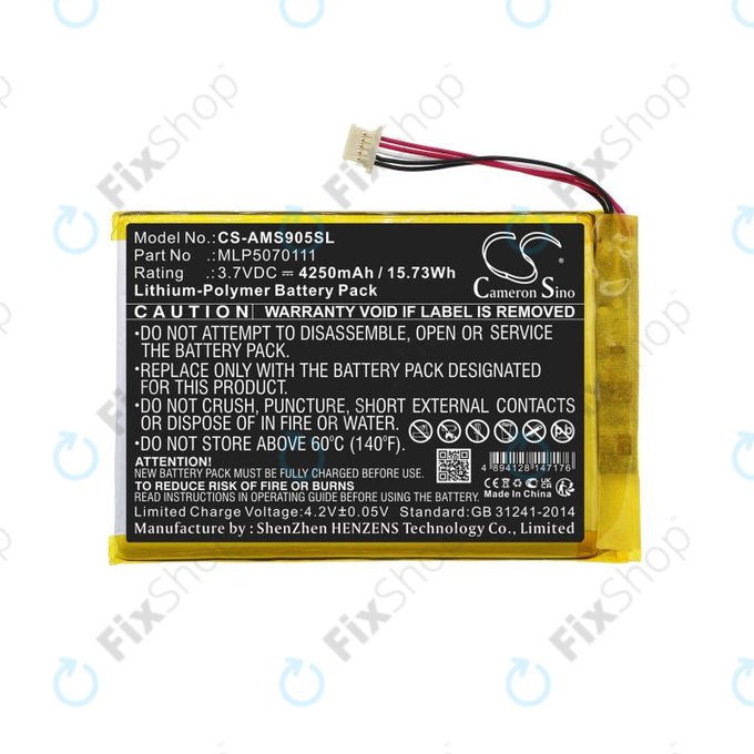 Bateria do Autel MaxiSys Mini, MaxiIM IM508, MS905, 4250mAh, Li-Pol, 3.7V, MLP5070111, HQ