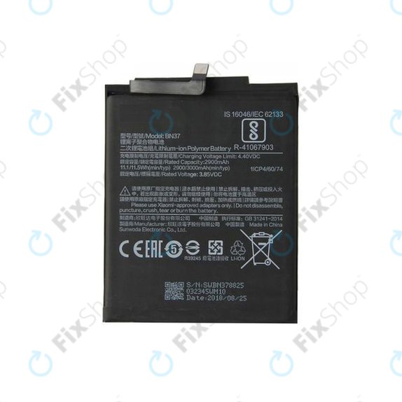 Bateria do Xiaomi Redmi 6, Redmi 6A, BN37, 3000mAh