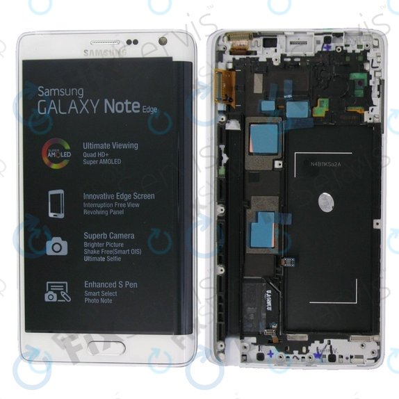Wyświetlacz do Samsung Note Edge N915FY, Ekran dotykowy z ramką, GH97-16636B, Biały, White, Genuine Service Pack