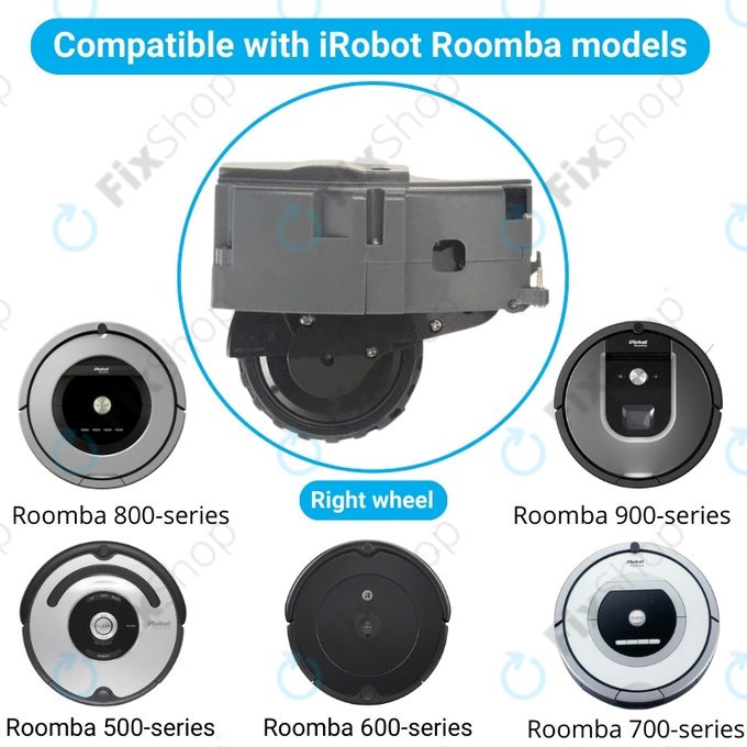 Koło z silnikiem do iRobot Roomba 500, 600, 700, 800, 900-series, Prawy