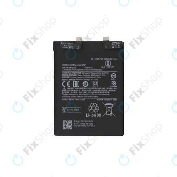 Bateria do Xiaomi 12 Pro 2201122C, 2201122G, BP45, 4600mAh