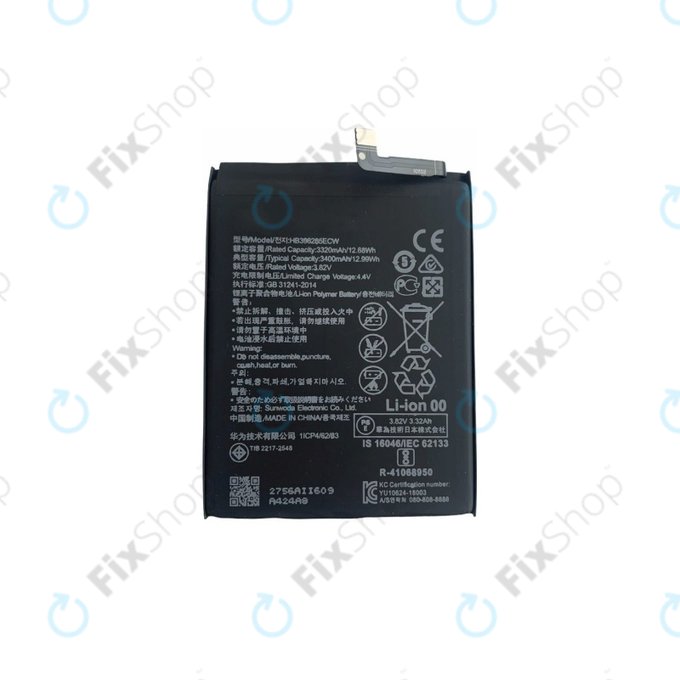 Bateria do Huawei P20, Honor 10, HB396285ECW, 3400mAh