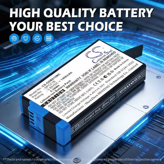 Bateria do GoPro Max, Max 360, Acbat-001, 1400mAh, Li-Ion, 3.85V, SPCC1B, HQ