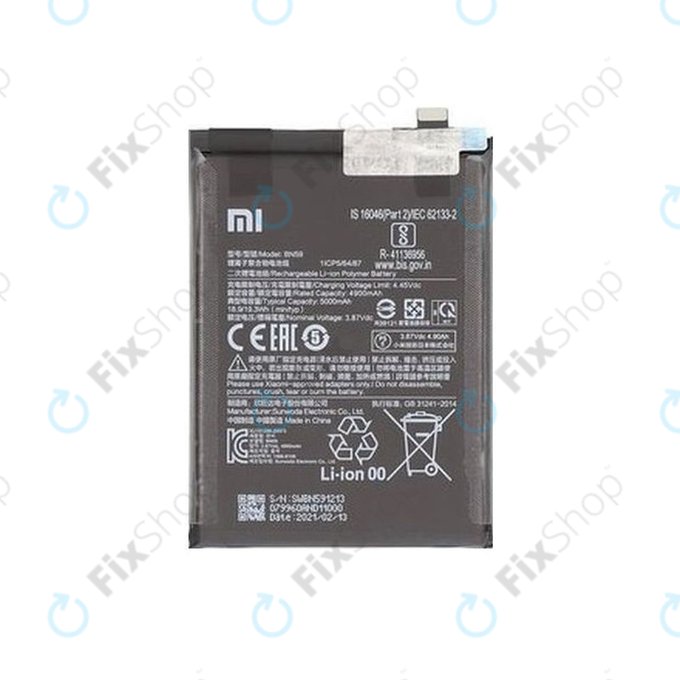 Bateria do Xiaomi Redmi Note 10, Note 10S, M2101K7BG, M2101K7BI, BN59 5000mAh, 46020000645Z, Genuine Service Pack