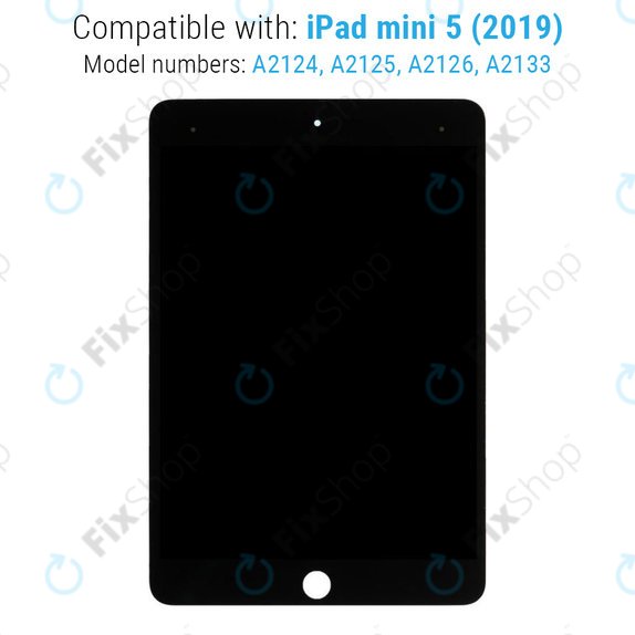 Wyświetlacz LCD dla iPad Mini 5, Black, Ekran dotykowy bez ramki, Refurbished