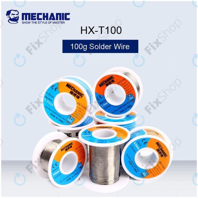 Wysokiej jakości drut lutowniczy Sn/Pb – 0.5mm, Mechanic HX-T100