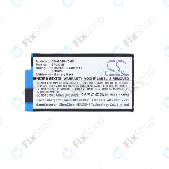 Bateria do GoPro Max, Max 360, Acbat-001, 1400mAh, Li-Ion, 3.85V, SPCC1B, HQ