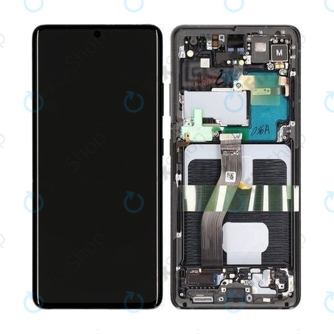 Wyświetlacz do Samsung S21 Ultra G998B, Ekran dotykowy z ramką, GH82-26035A, GH82-26036A, Phantom Black, Genuine Service Pack