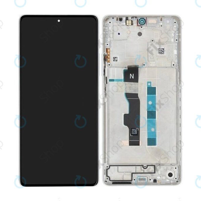 Wyświetlacz do Xiaomi Redmi Note 13 5G 2312DRAABC, Ekran dotykowy z ramką, Arctic White, 5600040N1700, Genuine Service Pack