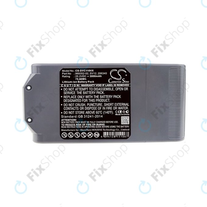Bateria do Dyson V10, 969352-02, SV12, 206340, Li-Ion, 25,2V 3000mAh, HQ
