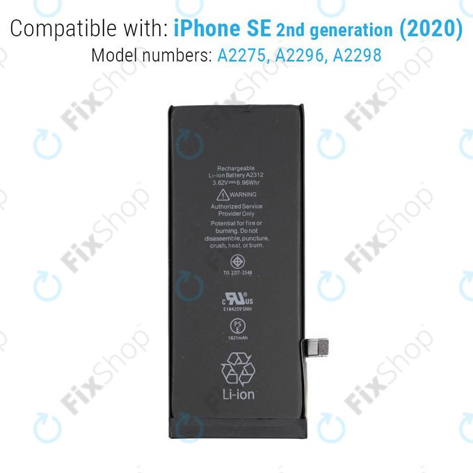 Bateria dla iPhone SE (2nd Gen 2020), 1821mAh, A2312, Service Pack