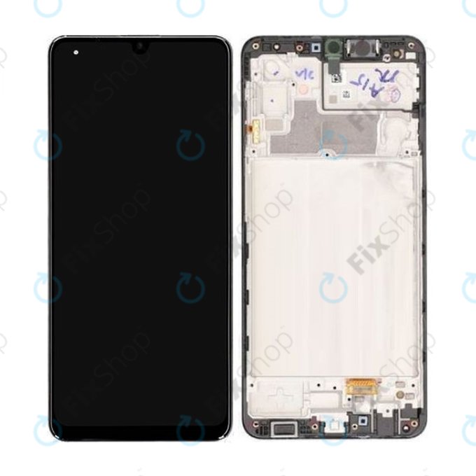 Wyświetlacz do Samsung M32 M325F, Ekran dotykowy z ramką, GH82-25981A, GH82-26193A, Czarny, Black, Genuine Service Pack