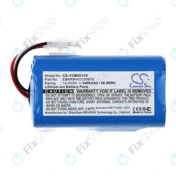 Bateria do iClebo ARTE YCR-M05, 3400mAh, Li-Ion, 14.4V, EBKRBKDL001039, HQ
