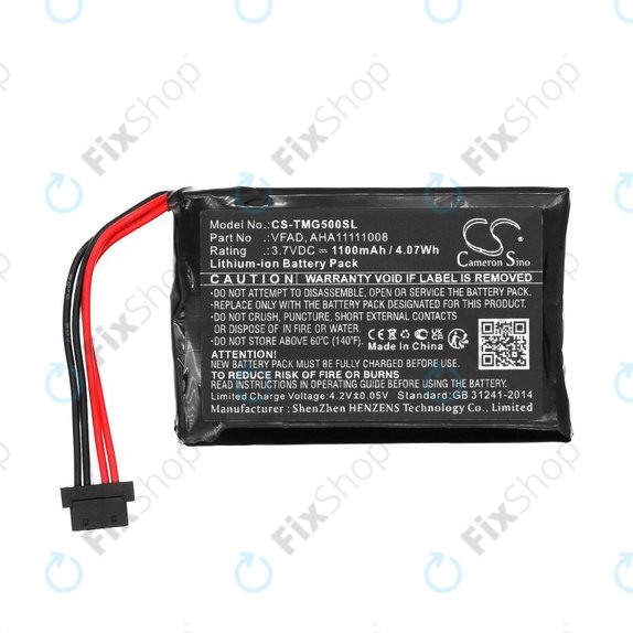 Bateria do TomTom GO 5000, 5100, 6000, 6100, 6200, Pro 5250, 1100mAh, Li-Ion, 3.7V, VFAD, HQ