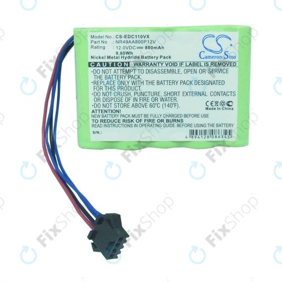 Bateria do Ecovacs Deebot CR-seria, NR49AA800P12V, Ni-MH, 12,0V 800mAh, HQ