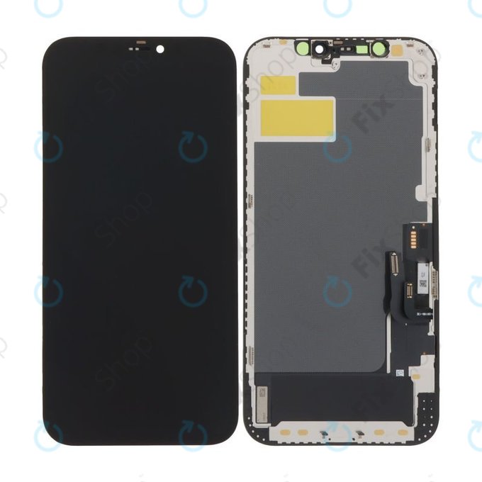 Wyświetlacz Soft OLED dla iPhone 12, 12 Pro, Ekran dotykowy z ramką, DIAGNOSTIC
