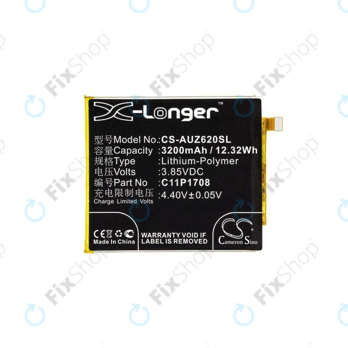Bateria dla Asus Zenfone 5 ZE620KL, 3200mAh, Li-Pol, 3.85 V, C11P1708, HQ