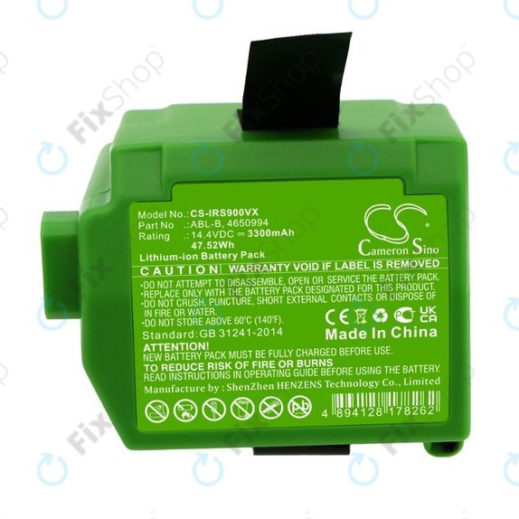 Bateria do iRobot Roomba S9, S9+, ABL-B, 4650994, Li-Ion, 14,4V 3300mAh, HQ