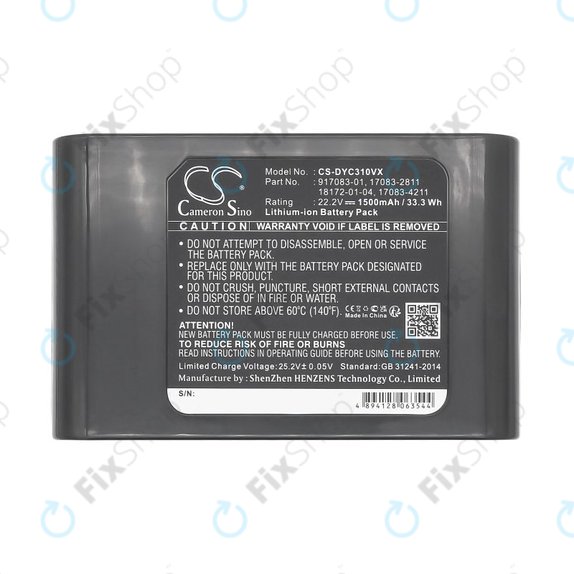 Bateria do Dyson DC31, DC34, DC35, DC44, 1500mAh, Li-Ion, 22.2V, 17083-2811, HQ