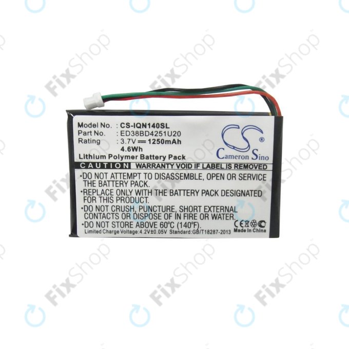 Bateria do Garmin Nuvi 1400, 1450, 1450T, 1490LMT, 1490T, 1490T Pro, ED38BD4251U20, 1250mAh, HQ