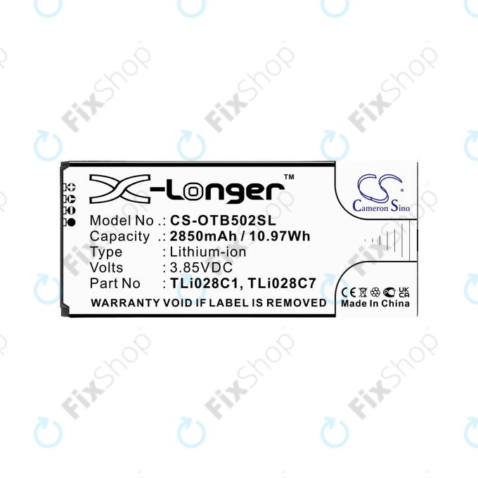 Bateria do Alcatel 1b 2020, Alcatel Ot-5002a, 2850mAh, Li-Ion, 3.85V, TLI028C1, HQ