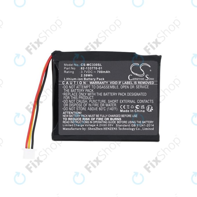 Bateria do Motorola CS3070, CS3300, Zebra CS3070, 700mAh, Li-Ion, 3.7V, 82-133770-01, HQ