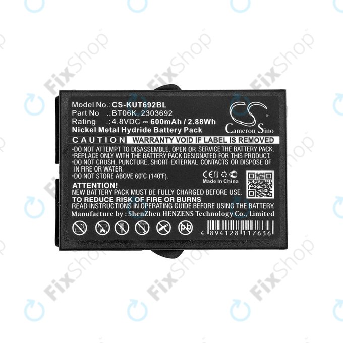 Bateria do Ikusi T70, TM70, 600mAh, Ni-MH, 4.8V, BT06K, HQ