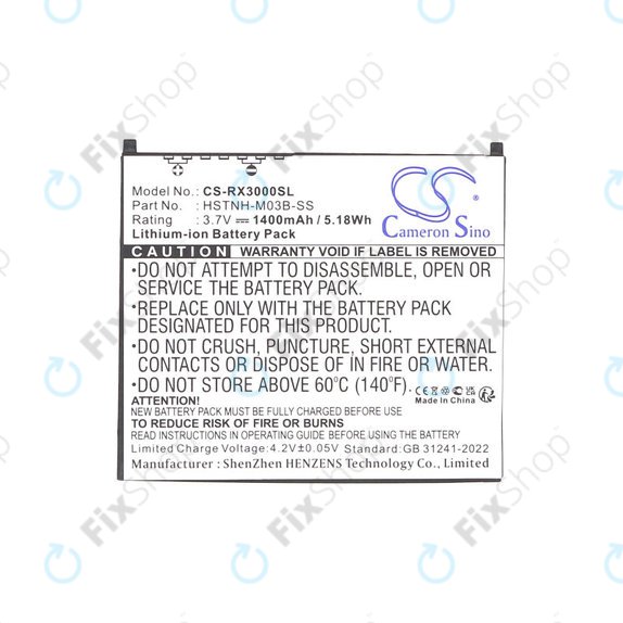 Bateria do HP Compaq iPAQ rx3000, rx3115, rx3700, hx2110, hx2790, 1400mAh, Li-Ion, 3.7V, HSTNH-M03B-SS, HQ