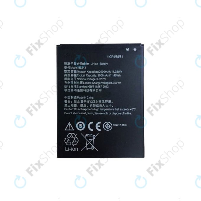 Bateria do Lenovo A7000, BL243, 3000mAh