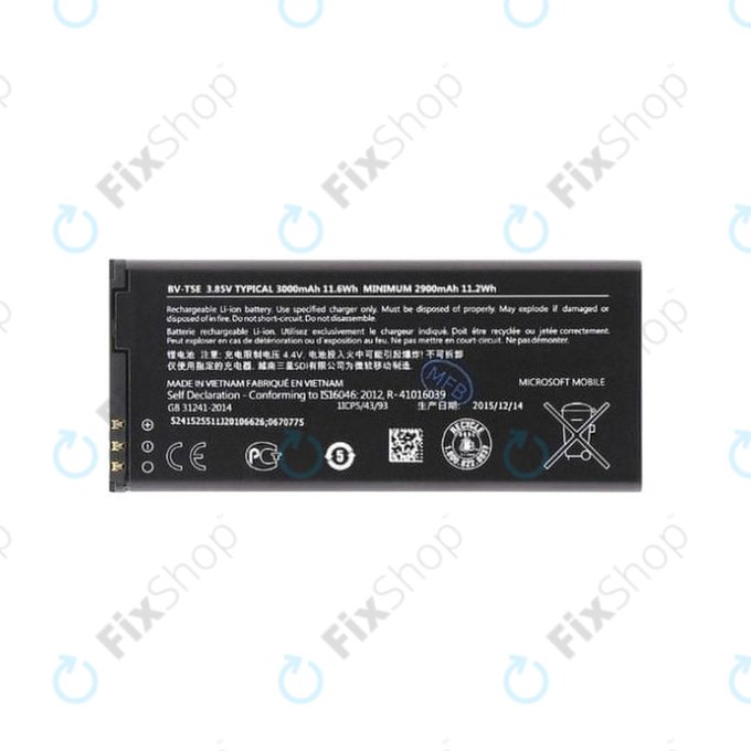 Bateria do Microsoft Lumia 950/950 LTE, 950 Dual, BV-T5E 3000mAh